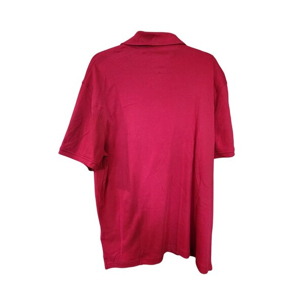 Tommy Hilfiger Mens Red Polo Shirt XL Long Custom Fit Cotton Embroidered H Logo - Picture 2 of 3